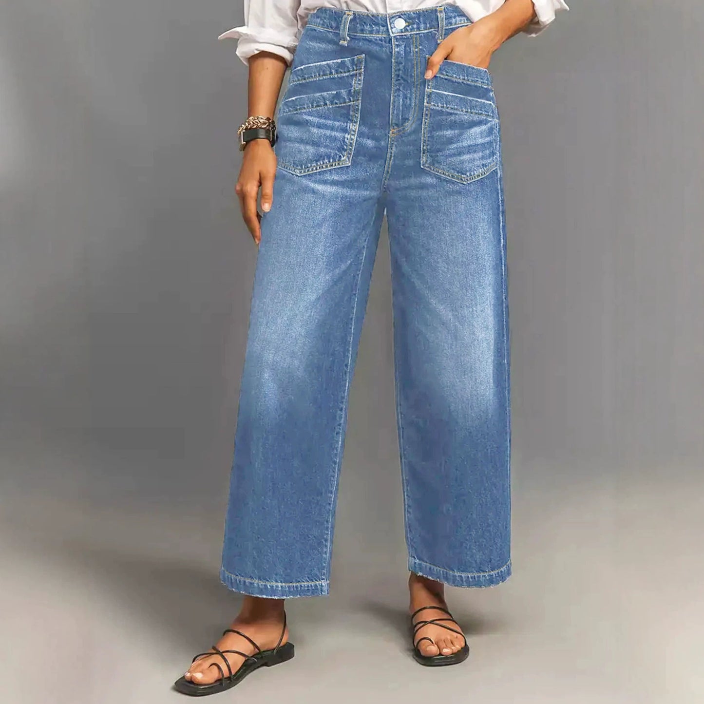 Loose Wide Leg Summer Trousers Fashion Personality Trendy Ladies Retro Jeans
