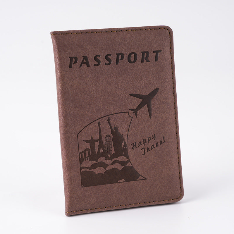 Creative Airplane Embossing Passport Cover Document Card Holder