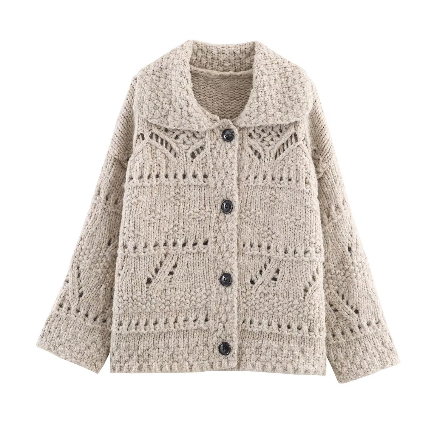 Women's Autumn Thick Needle Hollow Knitted Clothing