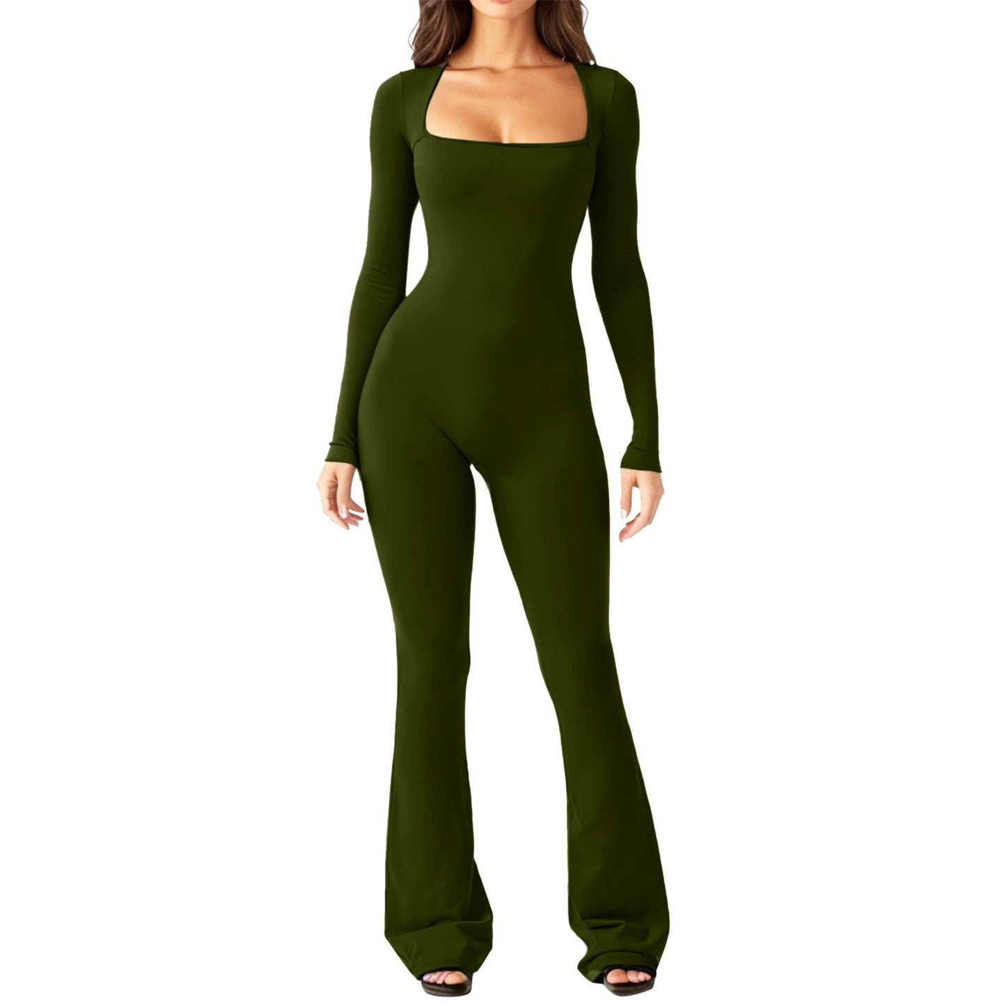 Women's Long Sleeve Girdling Wide Leg High Women's Jumpsuit/clothing