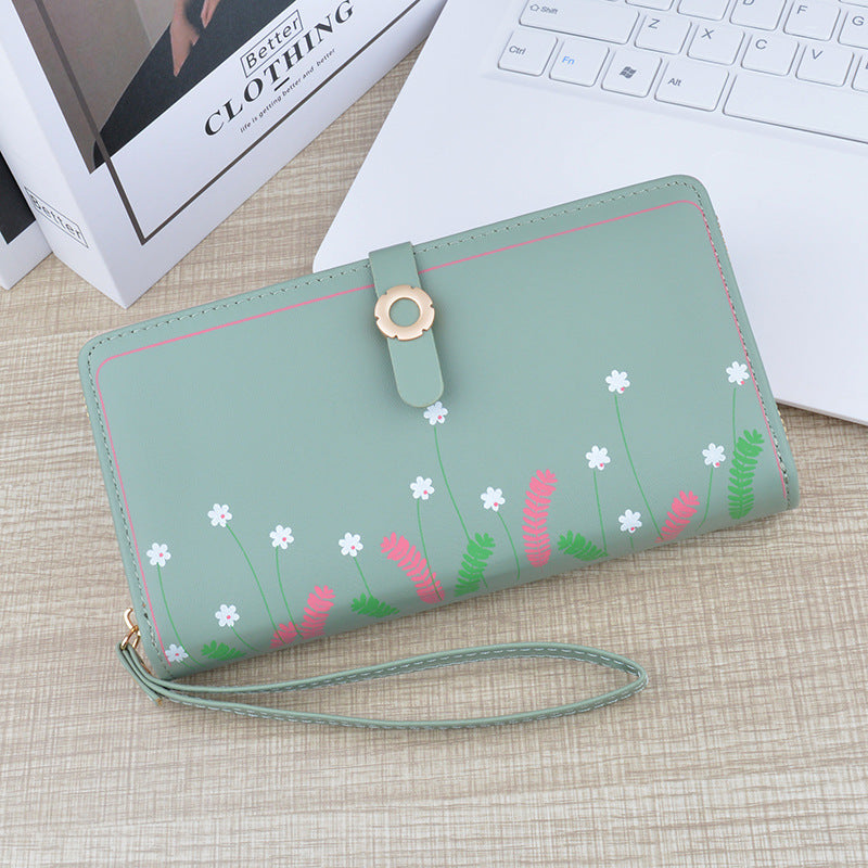 Women's Long Zipper Hasp Clutch Fashion Printing Ladies Wallets