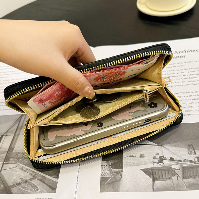 Long Zipper Multiple Slots Large Capacity Ladies Wallets