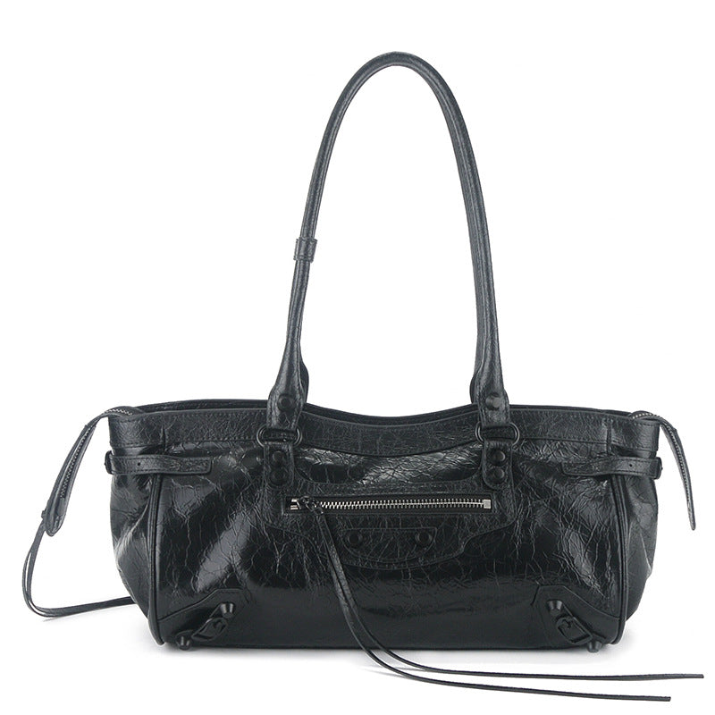 Women's Hot Underarm Rivet Motorcycle Retro Commuter Large Armpit Bags