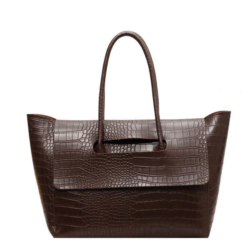 Women's Large Capacity Textured Korean Style Trendy Tote Bags