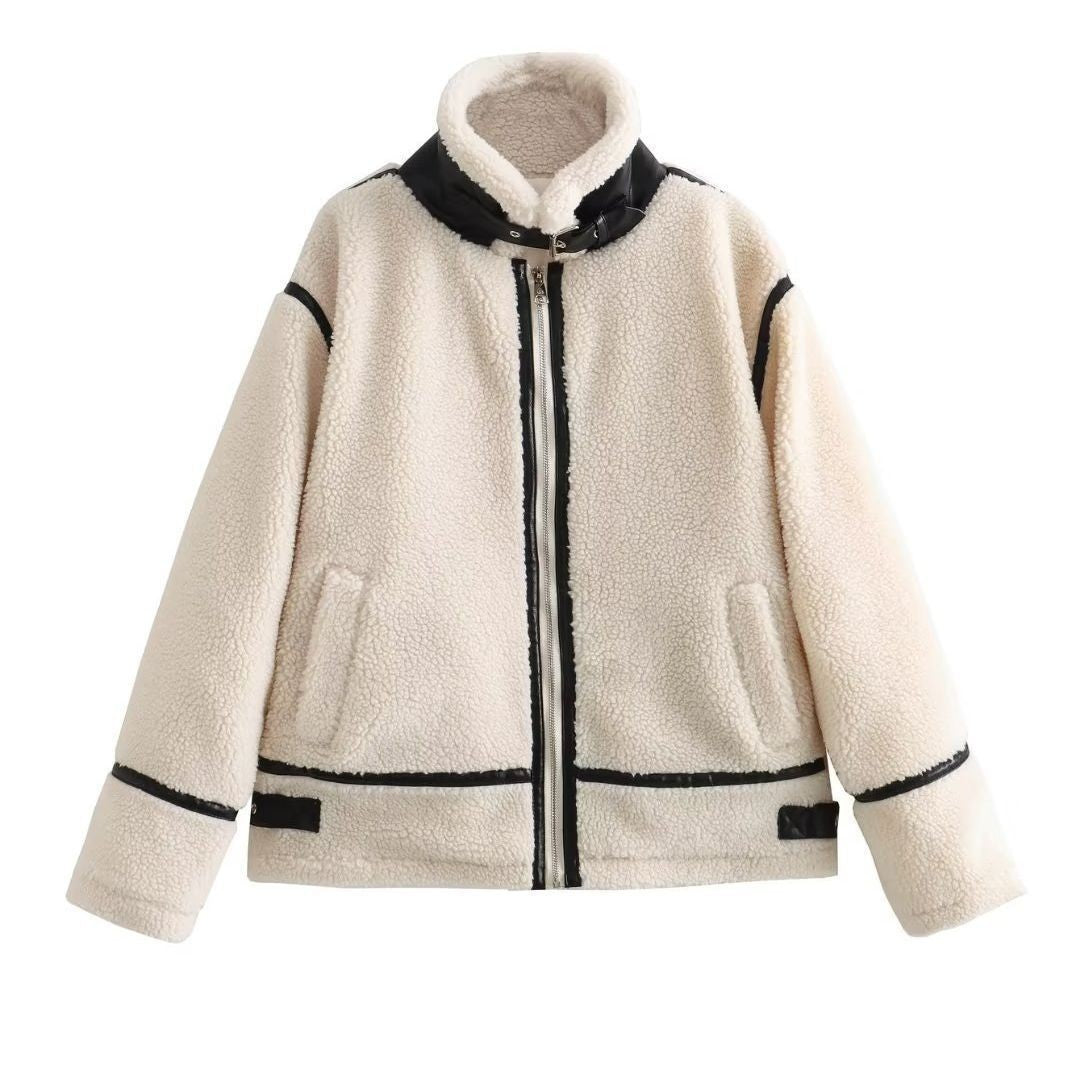Women's Colors Fur Integrated Lamb Wool Thick Coats