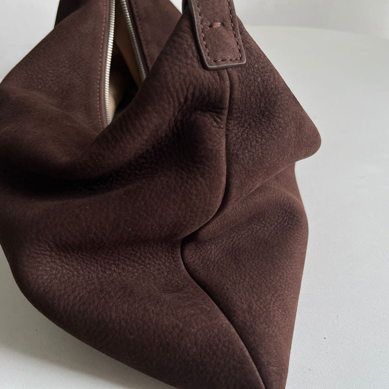 Women's Korean Soft Glutinous Suede Cattle Leather Armpit Bags