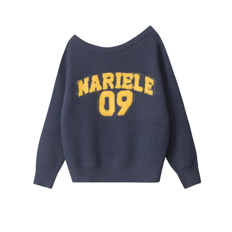 Women's Pullover Retro Diagonal Collar Jacquard Casual Sweaters