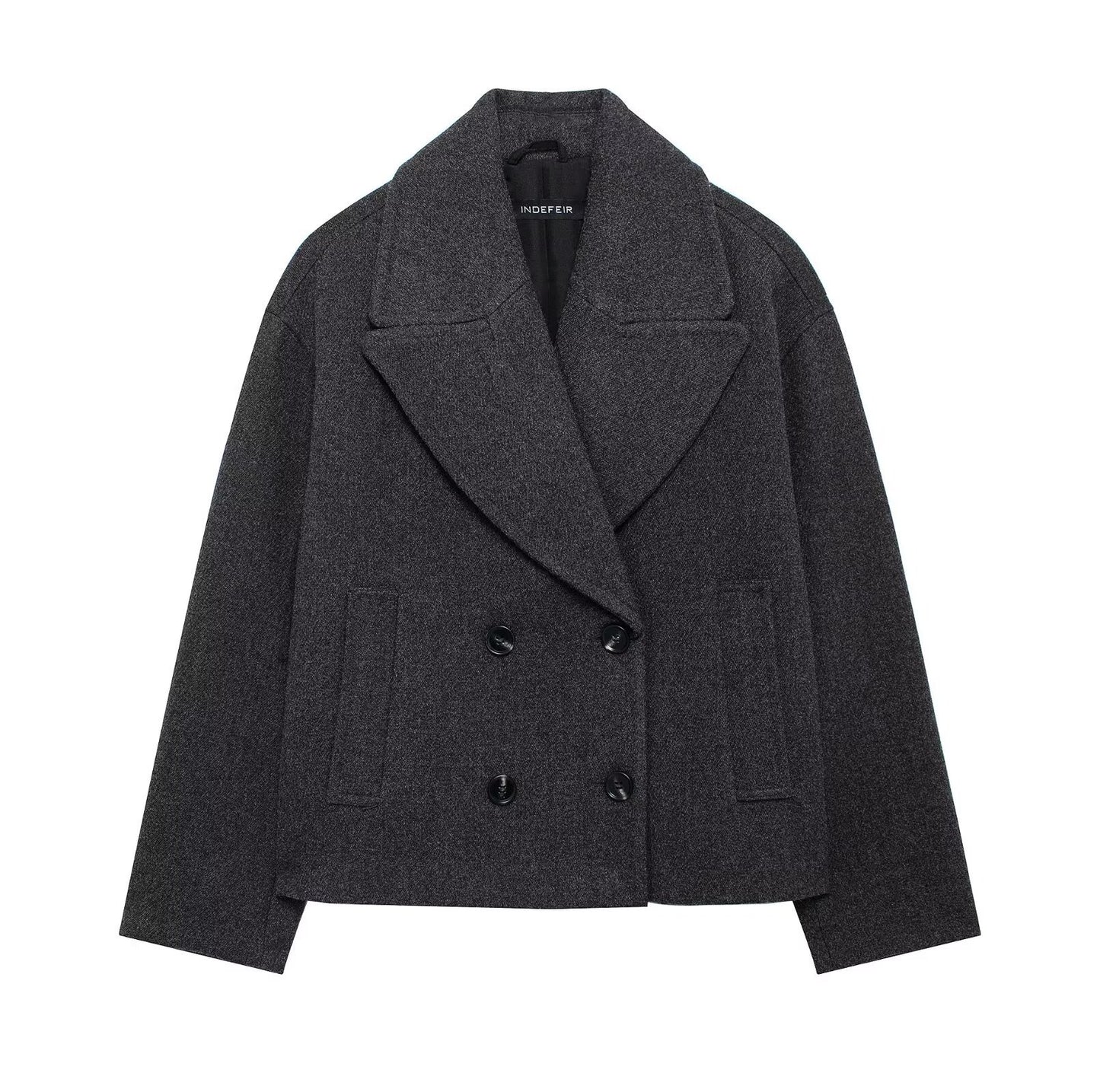 Autumn Double Breasted Blended Row Ornament Coats