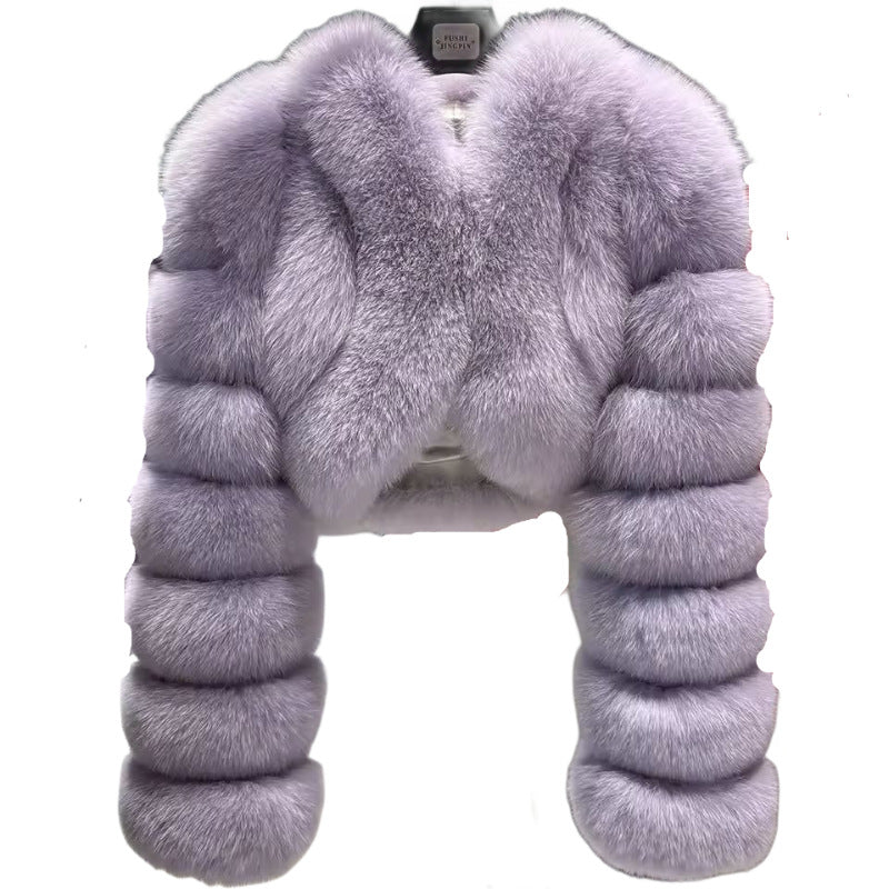 Faux Fur Fox Stitching Winter Warm Coats