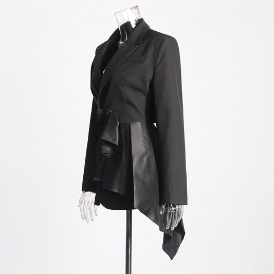 Women's Graceful Bow Autumn Show Waist Design Jackets