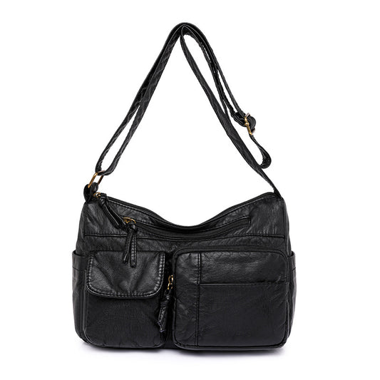 Women's Soft Leather Solid Color Urban Simple Shoulder Bags