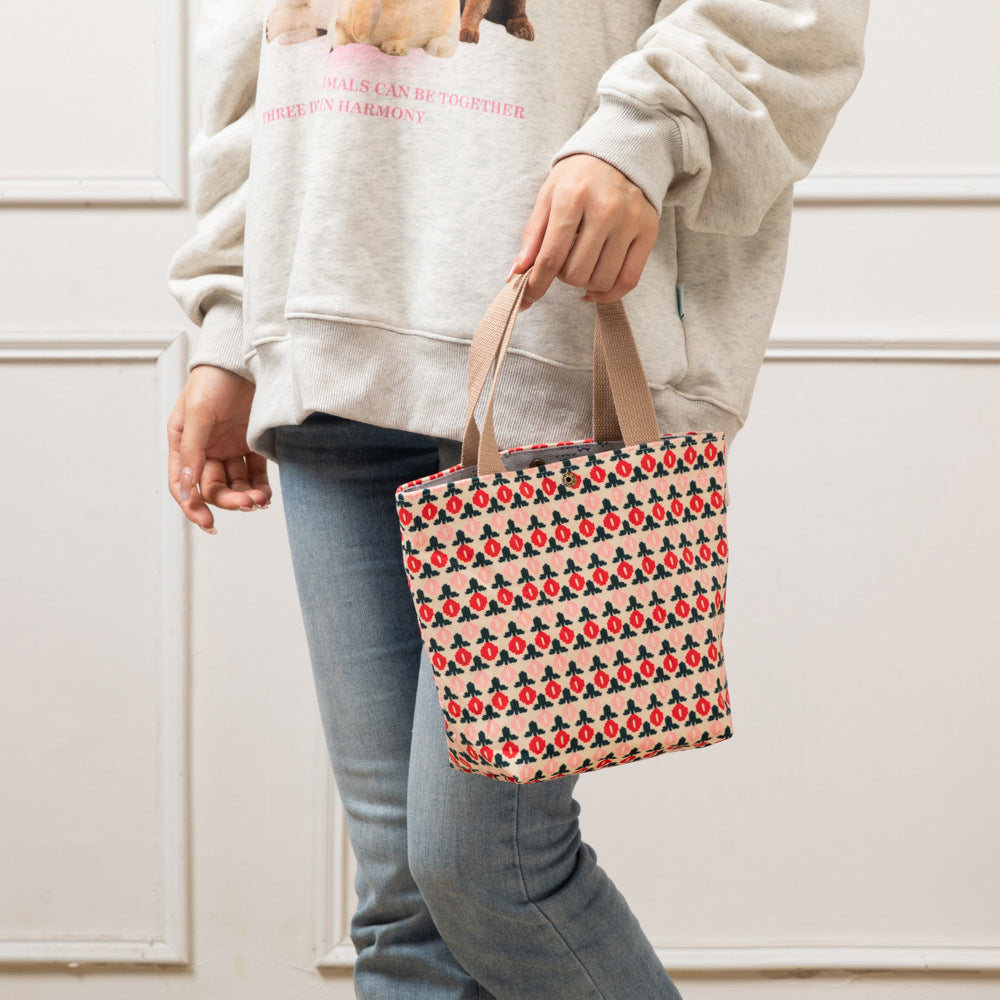 Style Corduroy Retro Woven Mummy Lunch Handbags