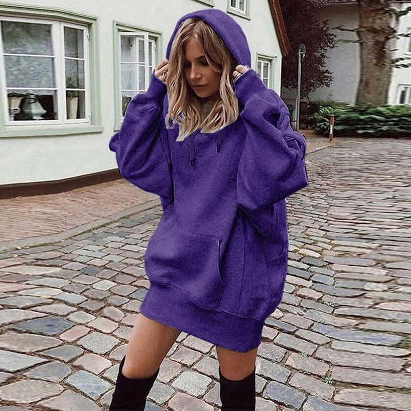Women's Fashion Solid Color Pullover Loose Fleece Sweaters