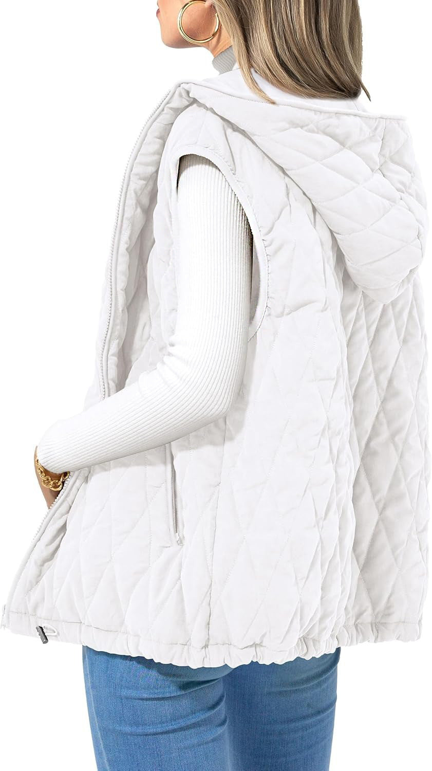 Ladies Hooded Waistcoat Lightweight Cotton Outer Vests