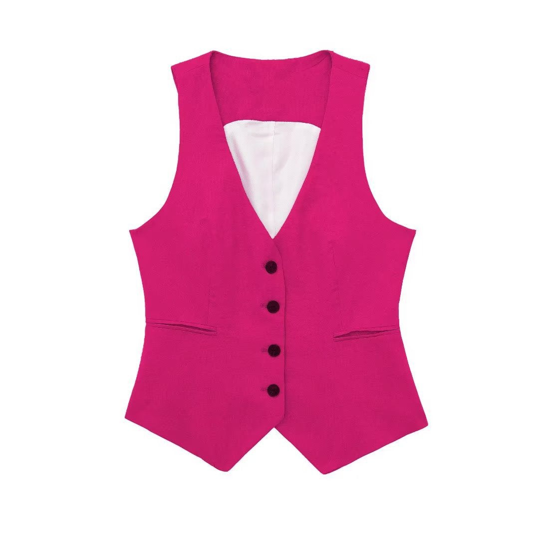 Women's Autumn Casual Fashion Sleeveless Single-breasted For Women's Vest