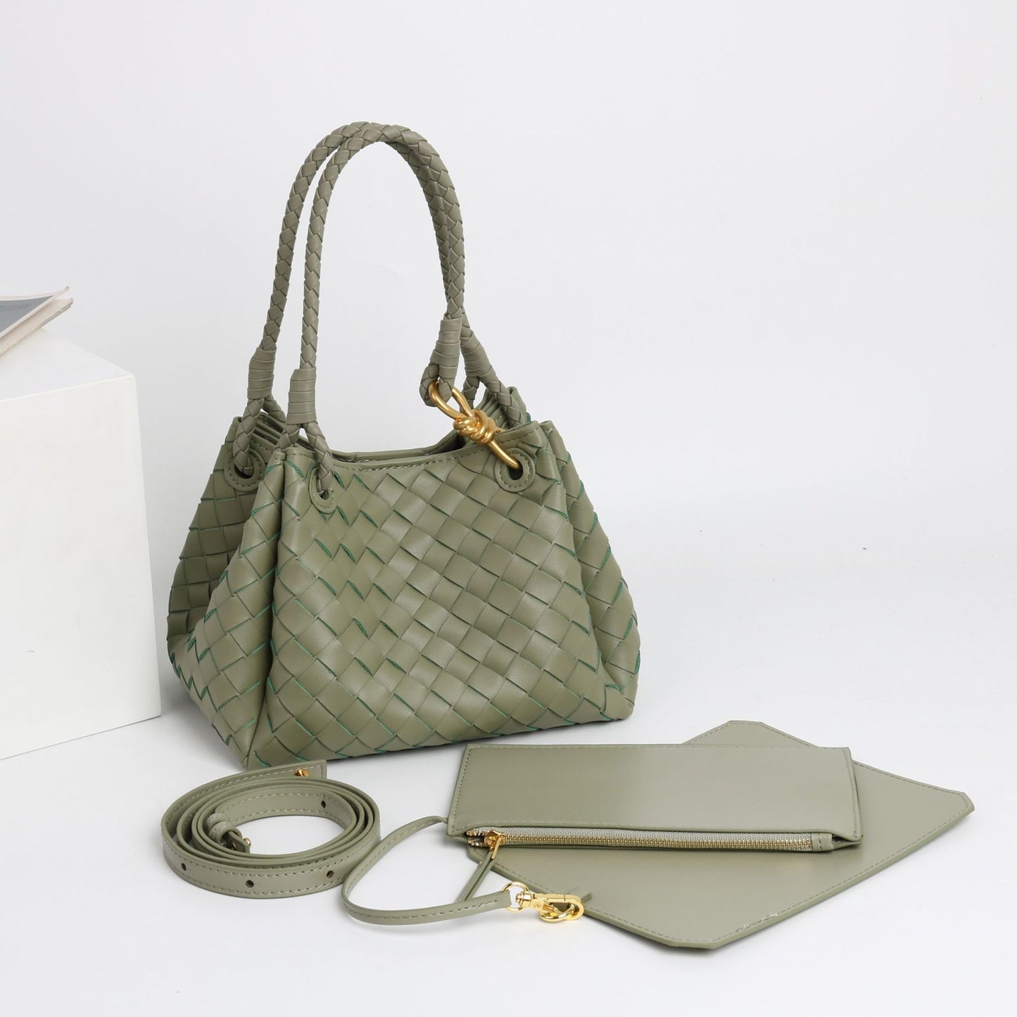 Cord Fastener Genuine Leather Woven Parachute Bags