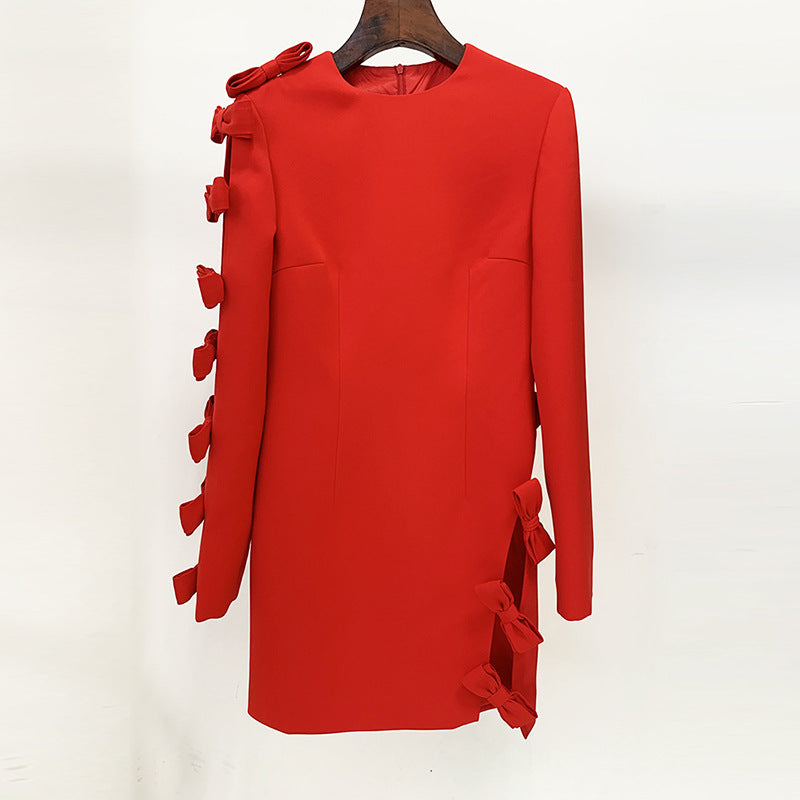 Early Autumn Fashion Personality Asymmetric Hollow Dress