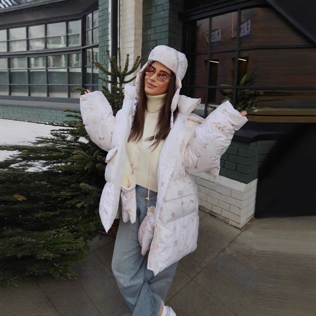 Fresh Sweet Style Stand Collar Flower Coats