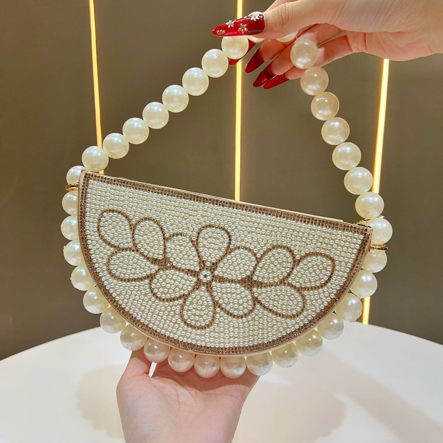 Women's Rhinestone Beaded Banquet French Suits Evening Bags