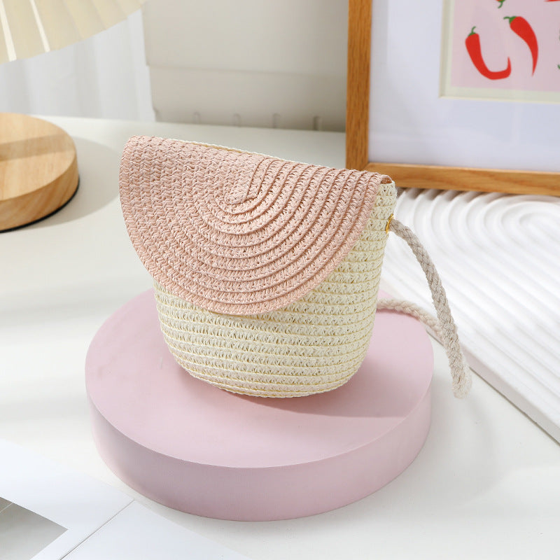 Women's Summer Seaside Holiday Straw Colorful Woven Bags