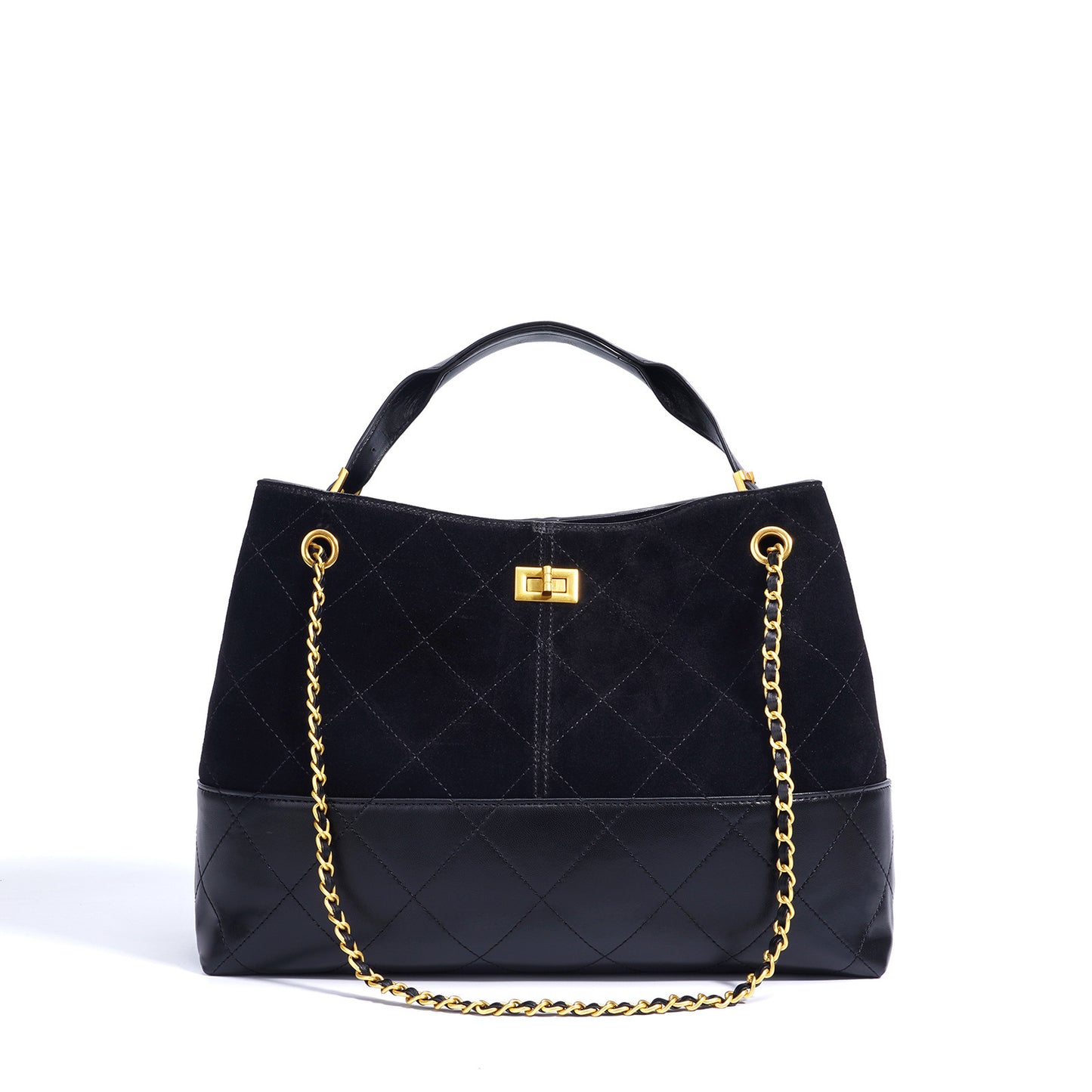 Women's Retro Commuter Chain Suede Brown Bags