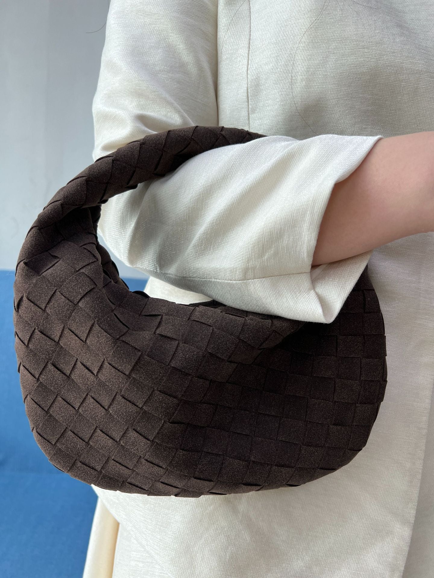 Classy Trendy Frosted Hand-woven Underarm Croissant Bags