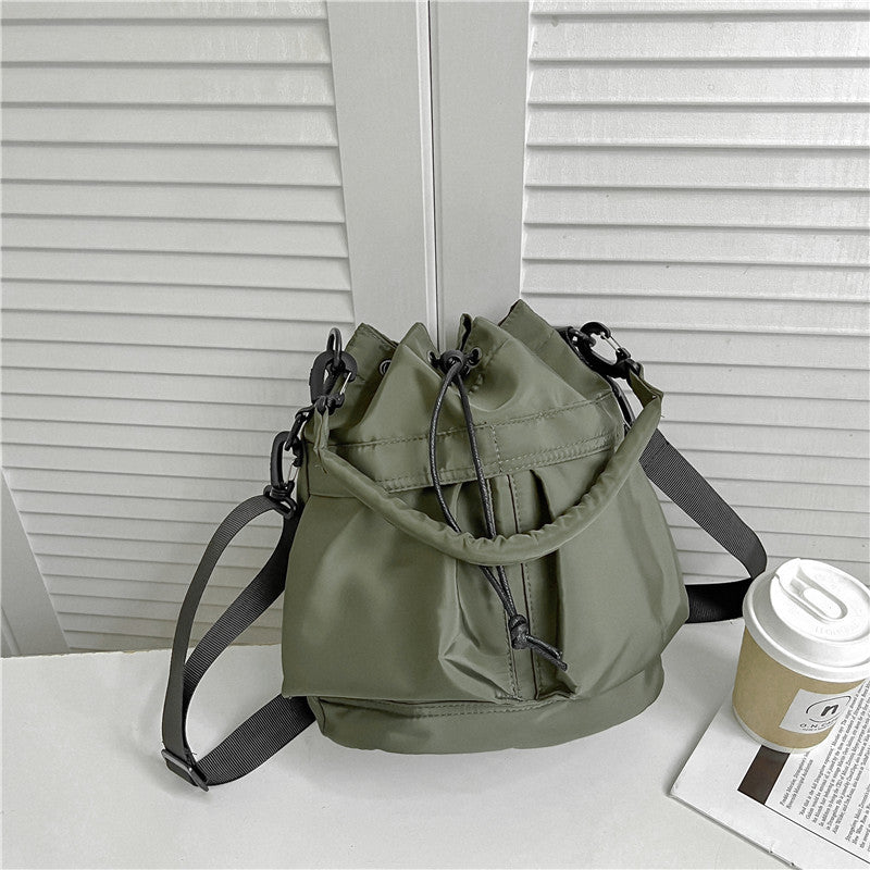 Women's Large Capacity Nylon Niche Style Drawstring Shoulder Bags