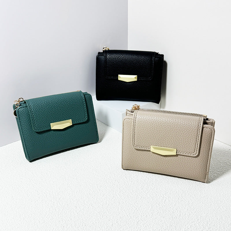 Women's Lychee Pattern High Sense Folding Multiple Ladies Wallets