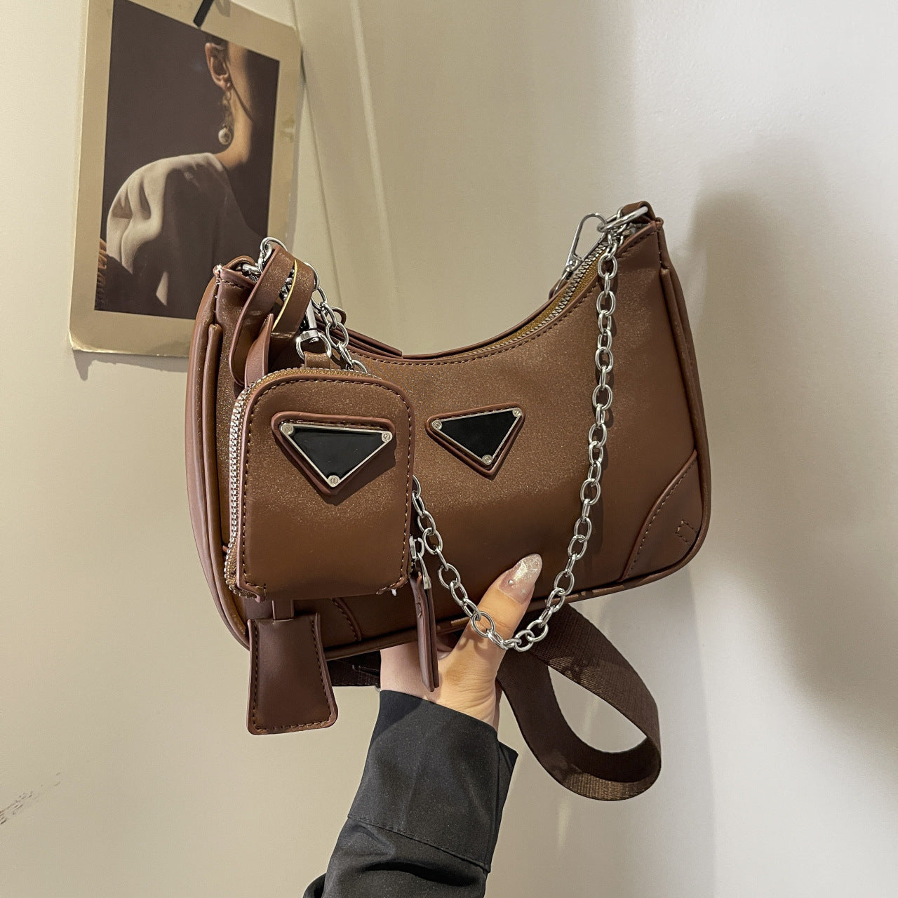 Women's Versatile High-grade Chain Underarm Three-in-one Crossbody Bags