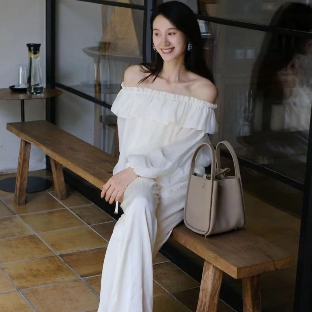 Women's Model First Layer Cowhide Large Capacity Commuter Handbags