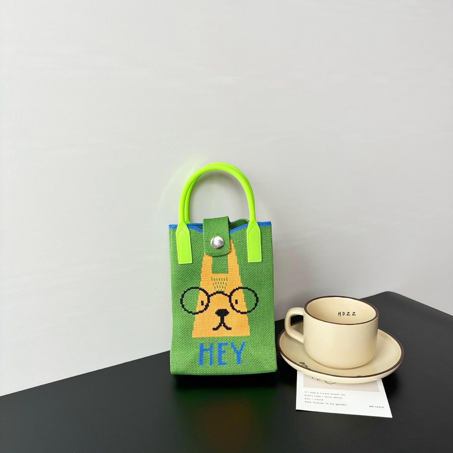 High Sense Mobile Cartoon Knitted Dopamine Bags