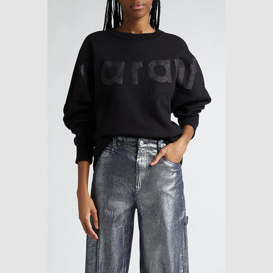 Women's Letter Glitter Printing Patchwork Fleece Fleece-lined Sweaters