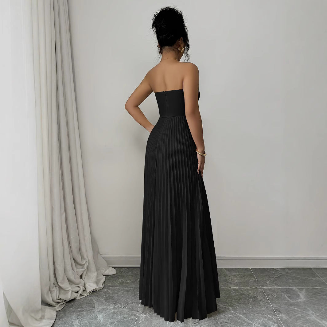Style Tube Solid Color Elegant Dress Backless Light Dresses