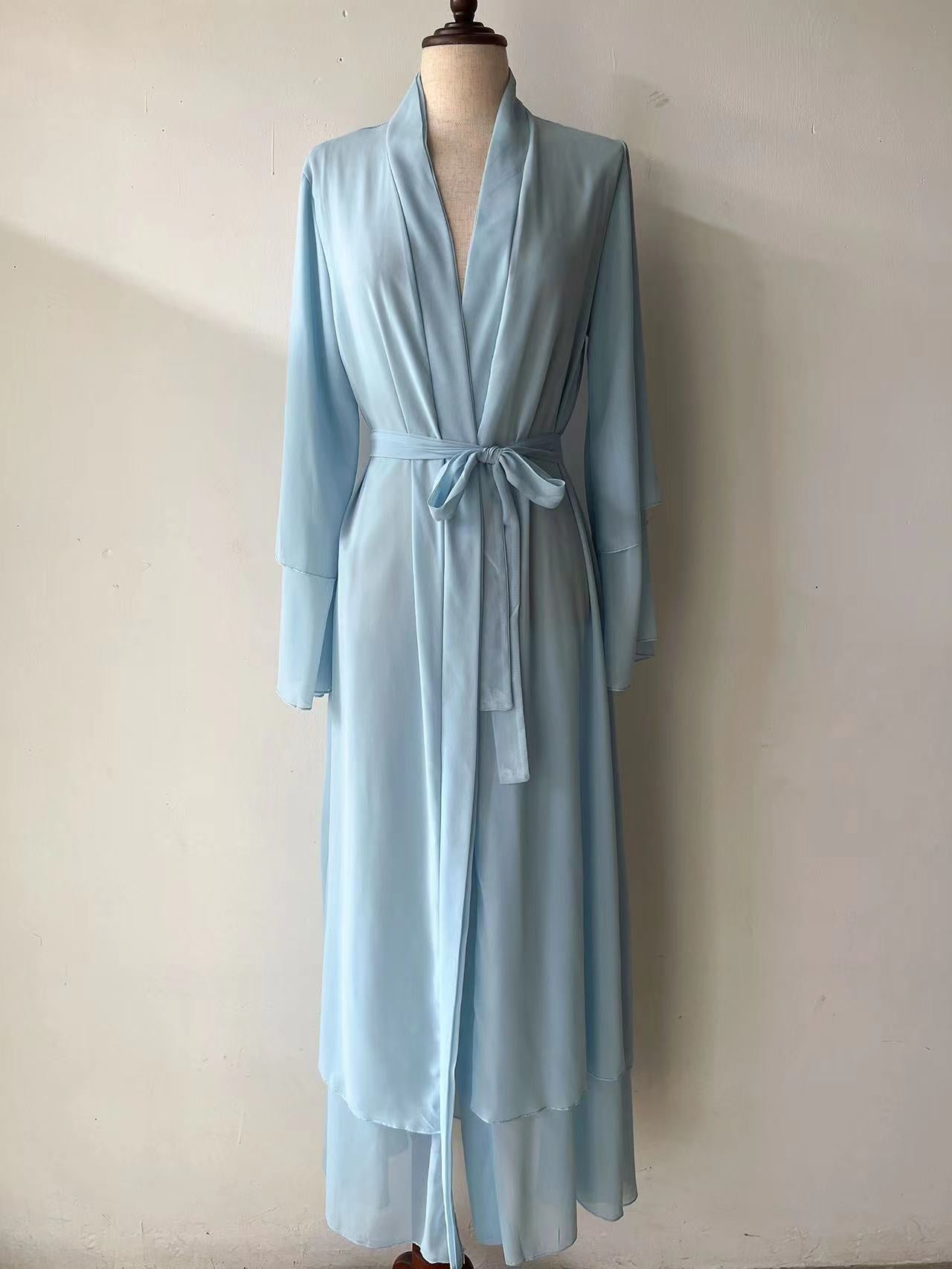 Comfortable Chiffon Temperament Pure Color Nightgown Dress