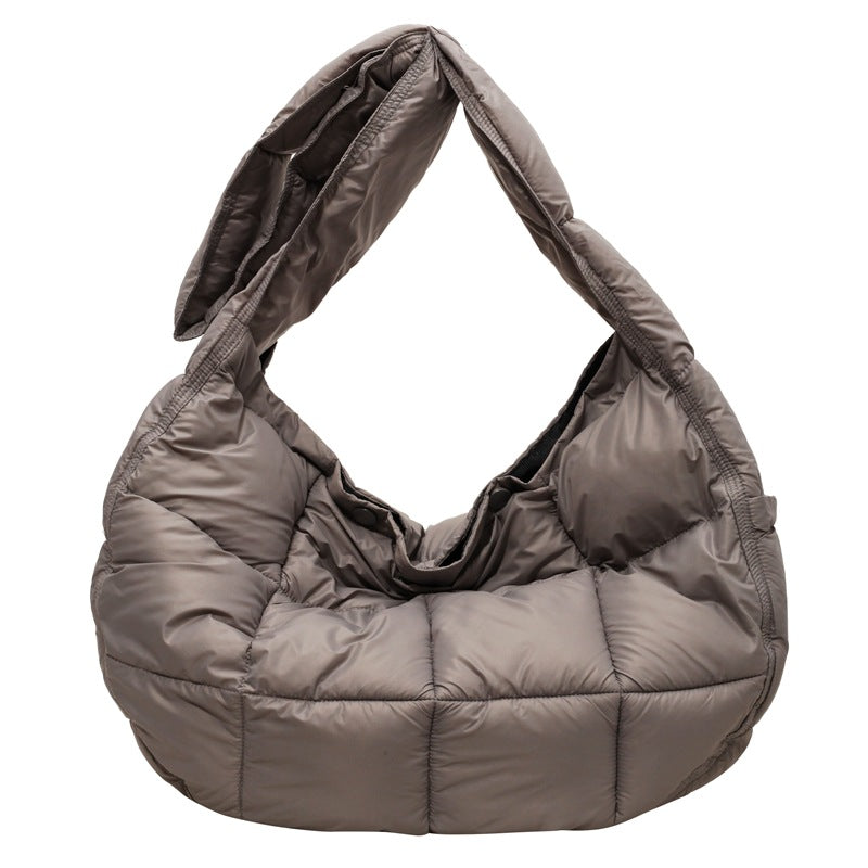 Women's Korean Style Plaid Large Capacity Down Crossbody Bags