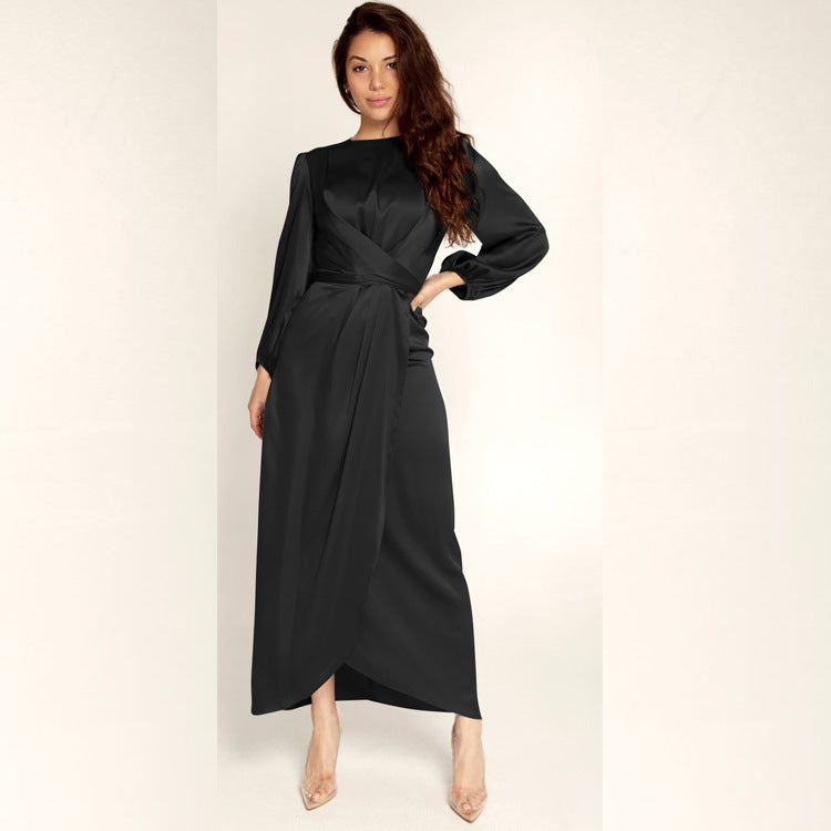 Style Fashion Popular Sexy Soft Waist Satin Dress