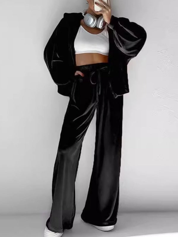 Unique Women's Hooded Sweatshirt Two-piece Winter Fashion Casual Suit
