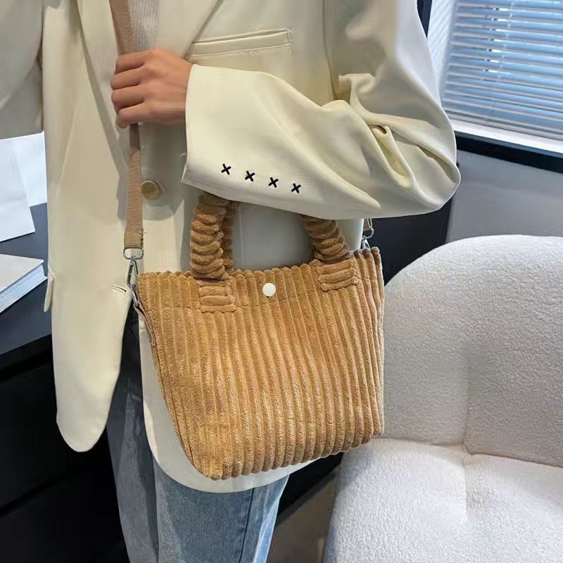 Beautiful Stylish Niche Corduroy Plush Cute Shoulder Bags