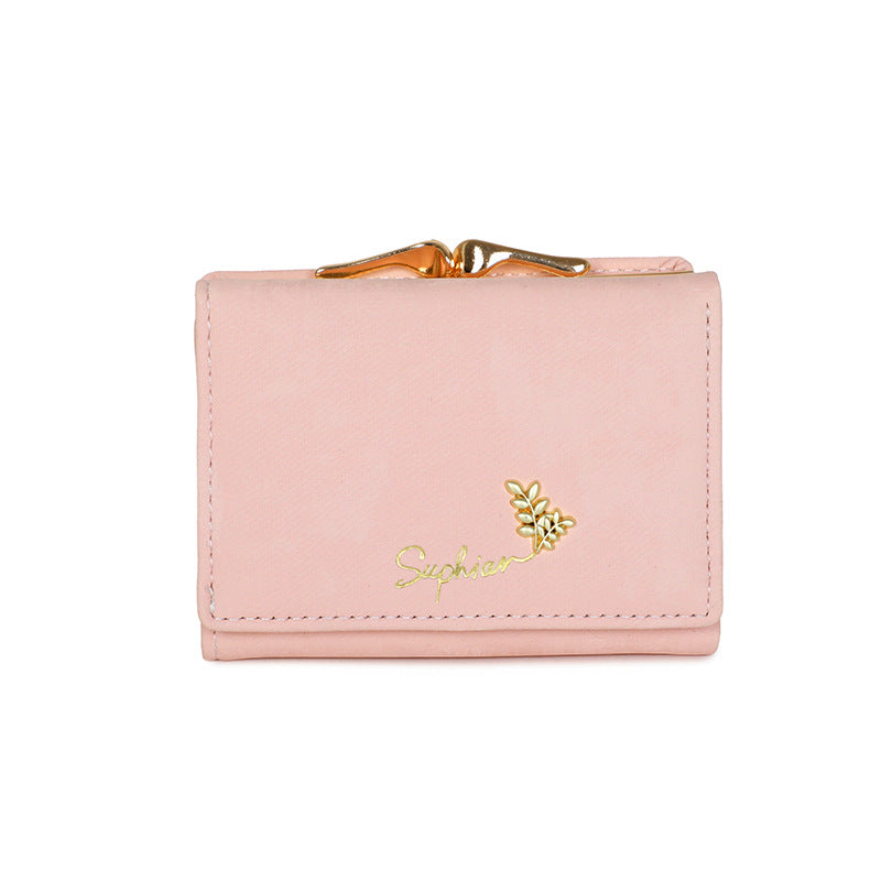 Women's Simple Folding National Style Fresh Flannel Ladies Wallets