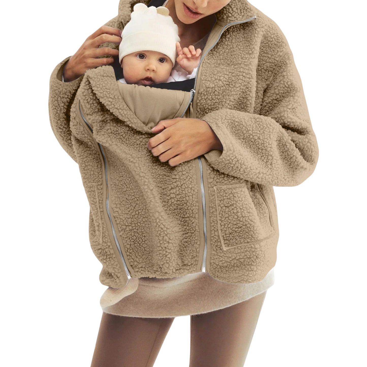 Loose Kangaroo One-piece Solid Color Idle Style Coats