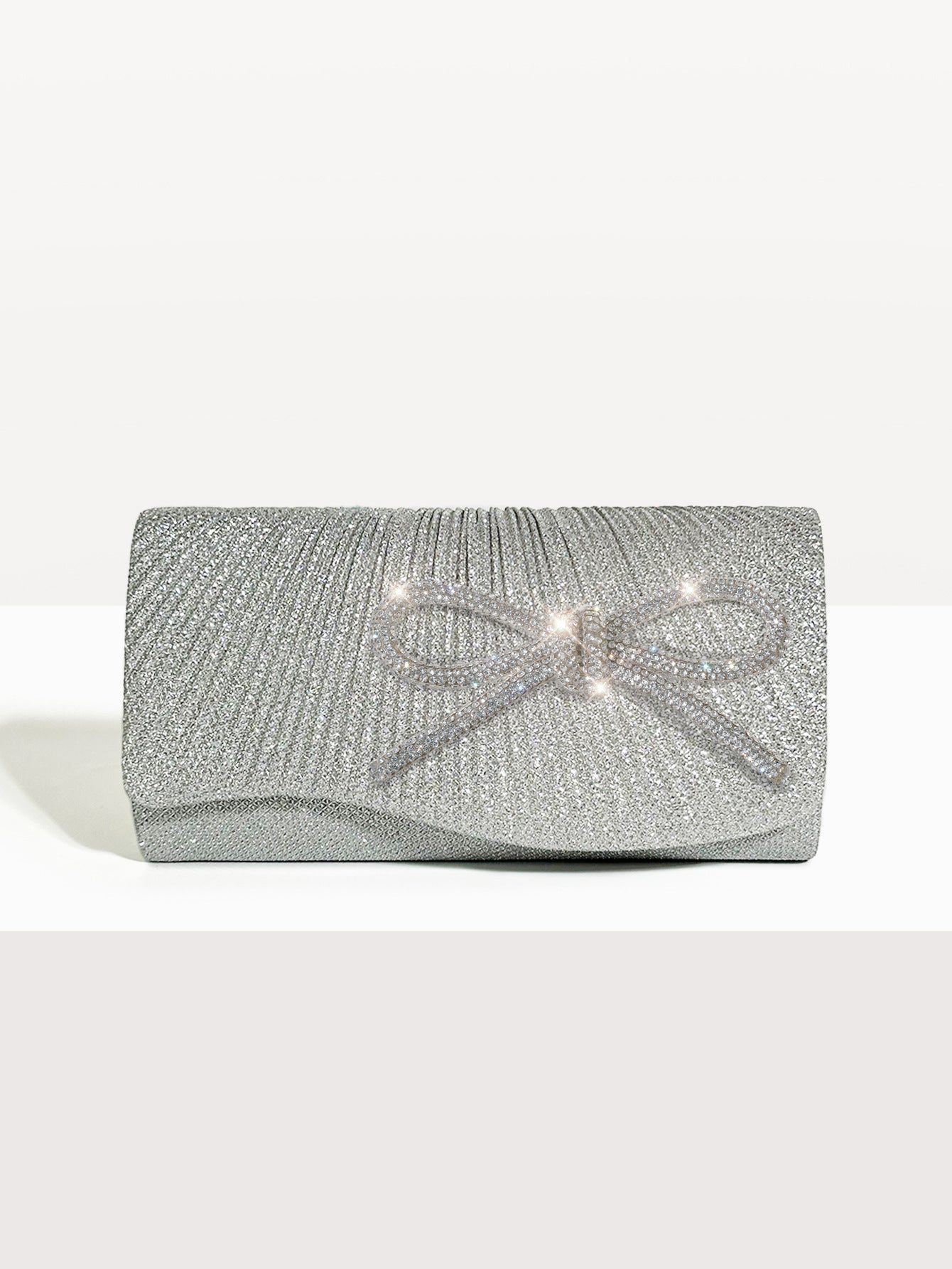 Mini Clutch Rhinestone Strip Bow Shiny Evening Bags