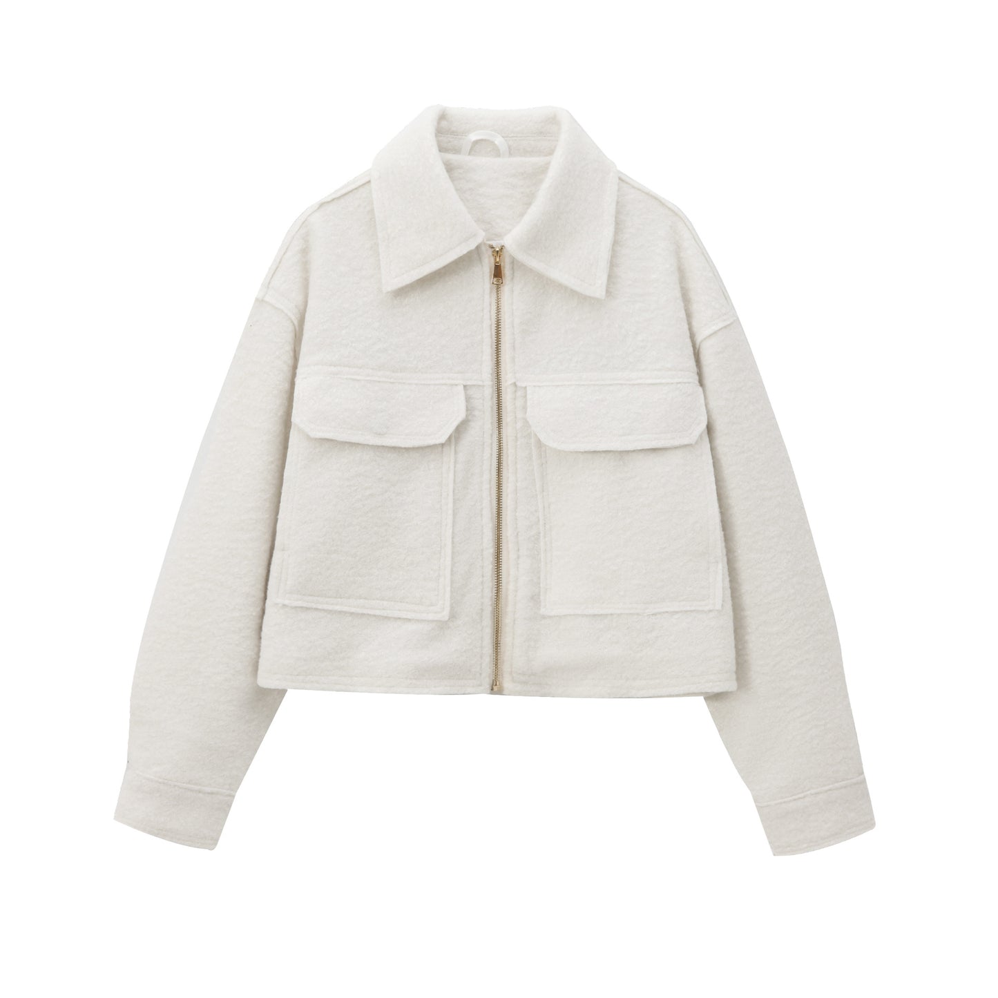 Women's Fashion Beaded Leather Lapels Zipper Jackets