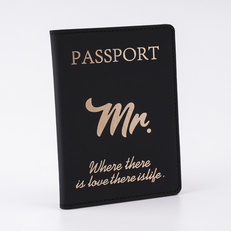 Leather For Boys Couple Passport Cover Ticket Clip Card Holder
