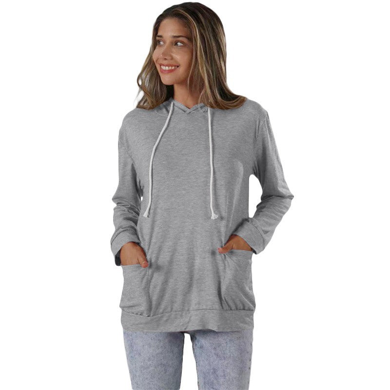 Women's Street Pocket Long Sleeve Sweatshirt Sports Women's Sweater, Sweater