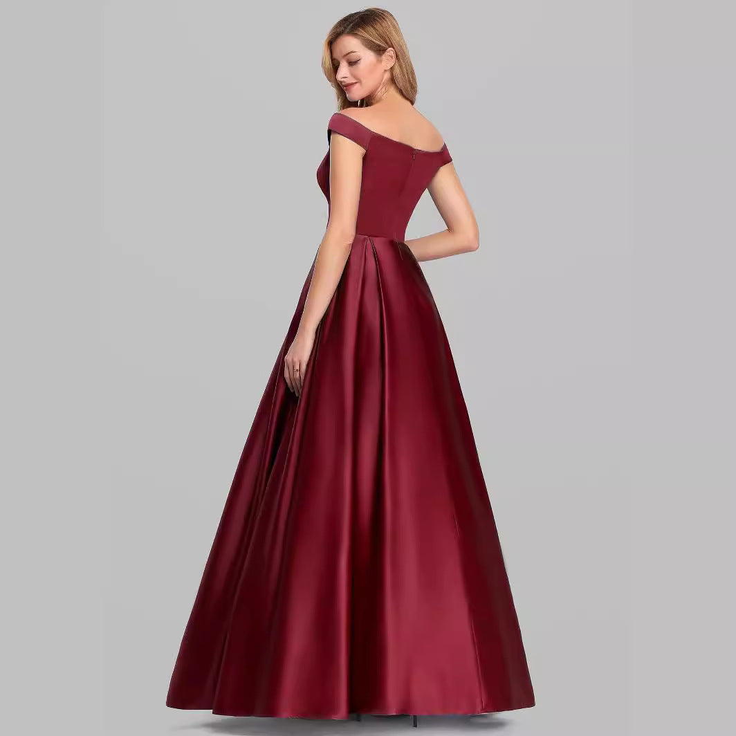 Women's Solid Color Long Retro Formal Dress Dresses