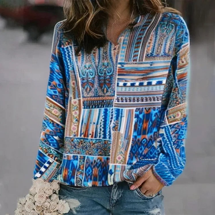 Women's Pattern Pullover Casual Loose Long Sleeve Sweaters