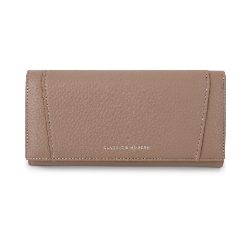 Women's Retro Lychee Pattern Storage Long Stylish Ladies Wallets