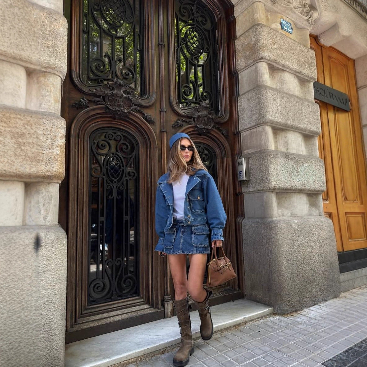 Women's Russian Lapel Fashion Casual Denim Jackets