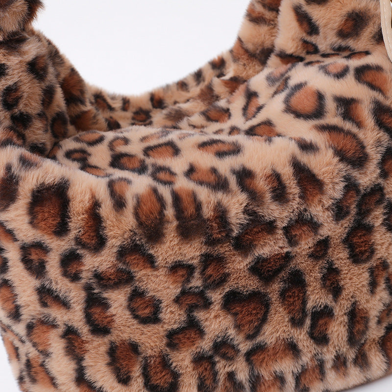 Women's Fur Vintage Leopard Print Street Trendy Crossbody Bags