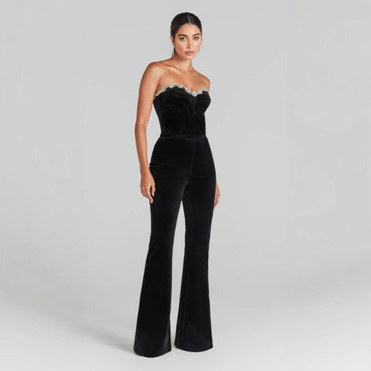 Women's Elegant Graceful Light Luxury Rhinestone Jumpsuits